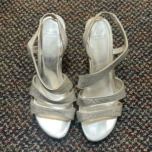 Silver glitter Monet heels
